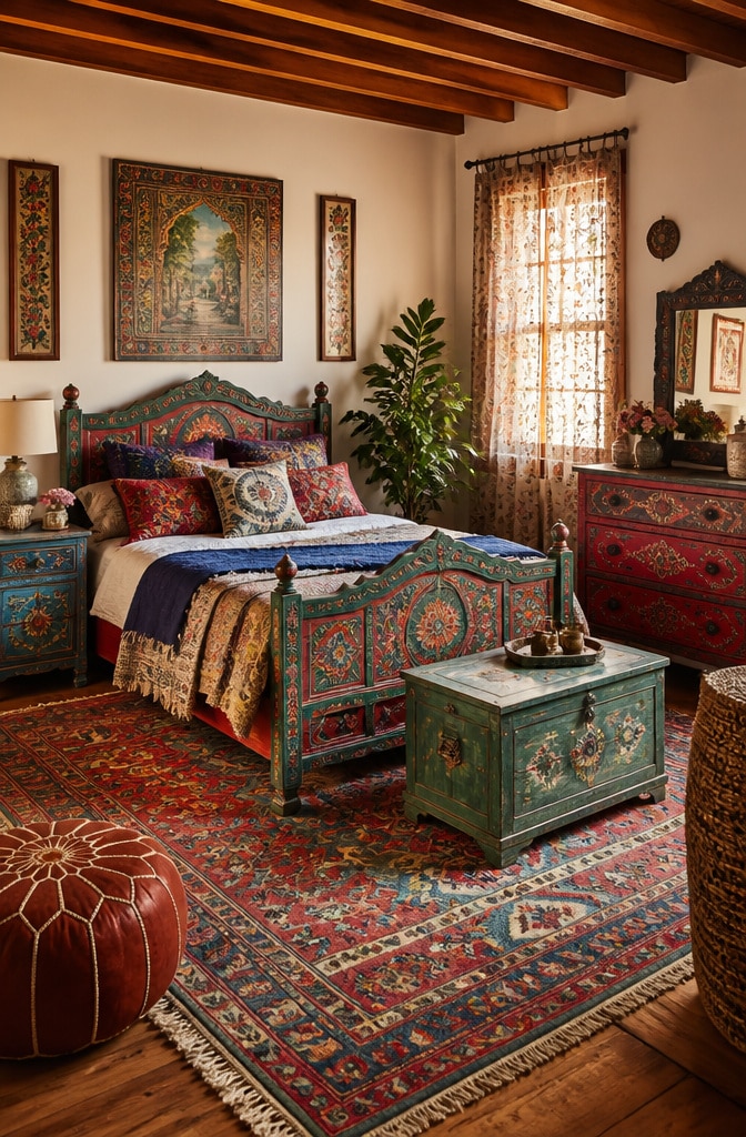 Bohemian Vibrant Jewel-Toned Bedroom