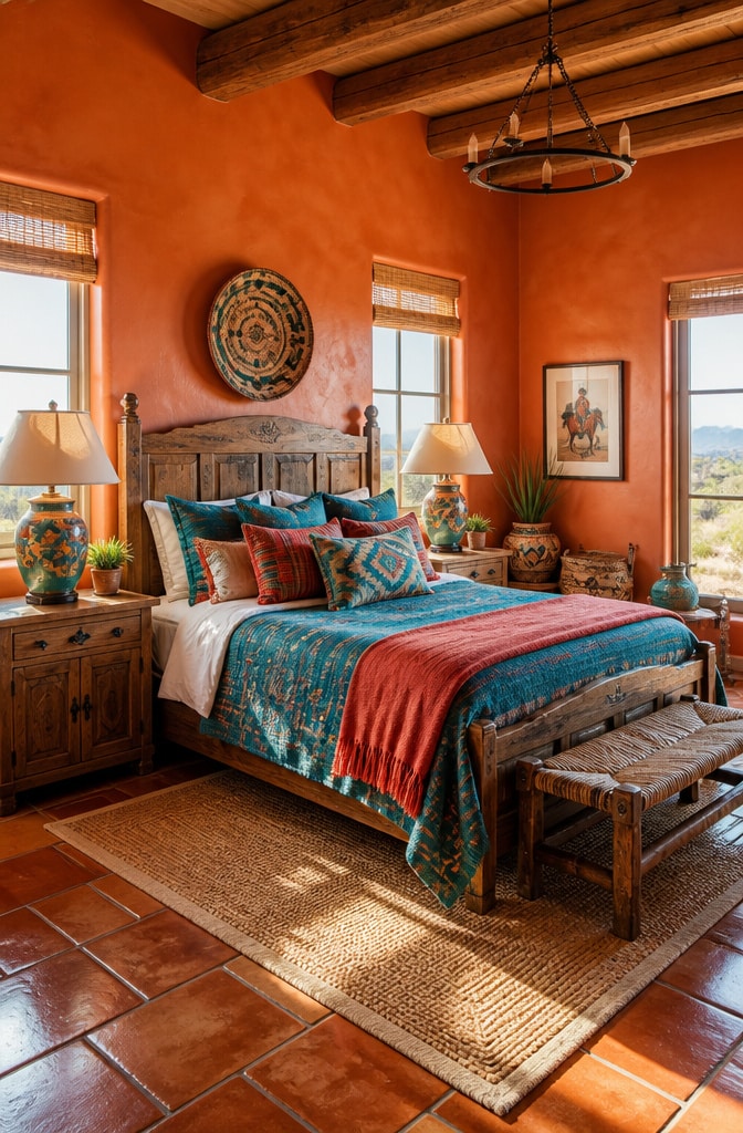 Bright Southwestern Western Farmhouse Bedroom