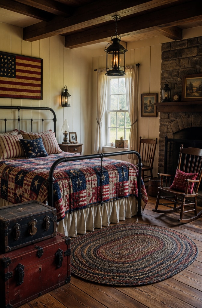 Classic Americana Vintage Farmhouse Bedroom