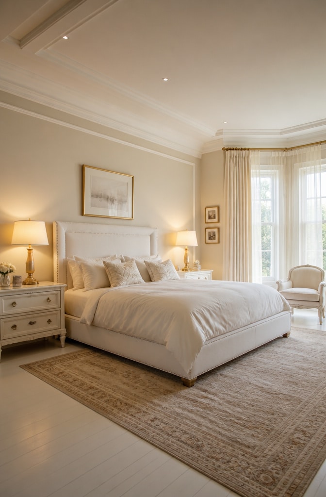 Classic Cream and White Elegance Bedroom