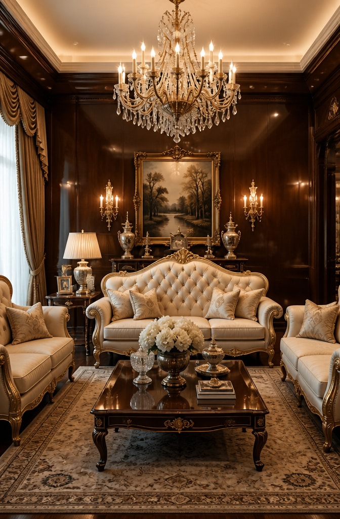 Classic Elegance Brown Walls Living Room