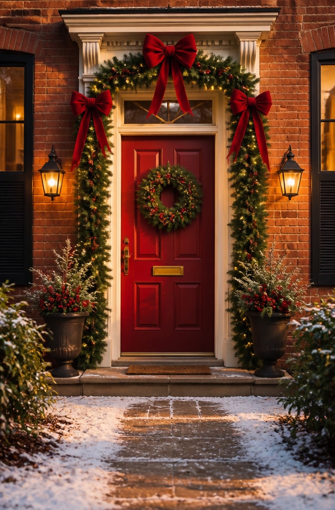 11 Festive Traditional Red Front Door Christmas Decoration Ideas to Brighten Your Holidays