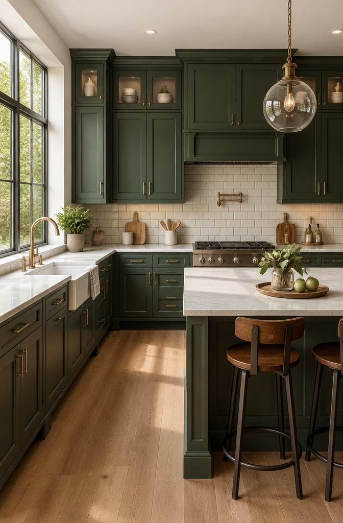 15 Stunning Forest Green Kitchen Cabinet Ideas to Transform Your Space
