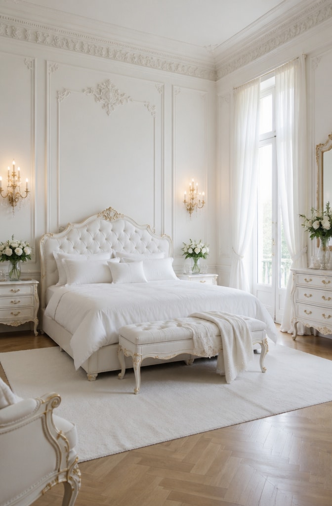 Classic French White Bedroom