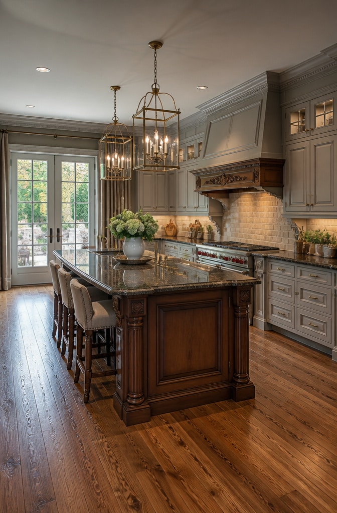 Classic Grey and Brown Traditional Kitchen