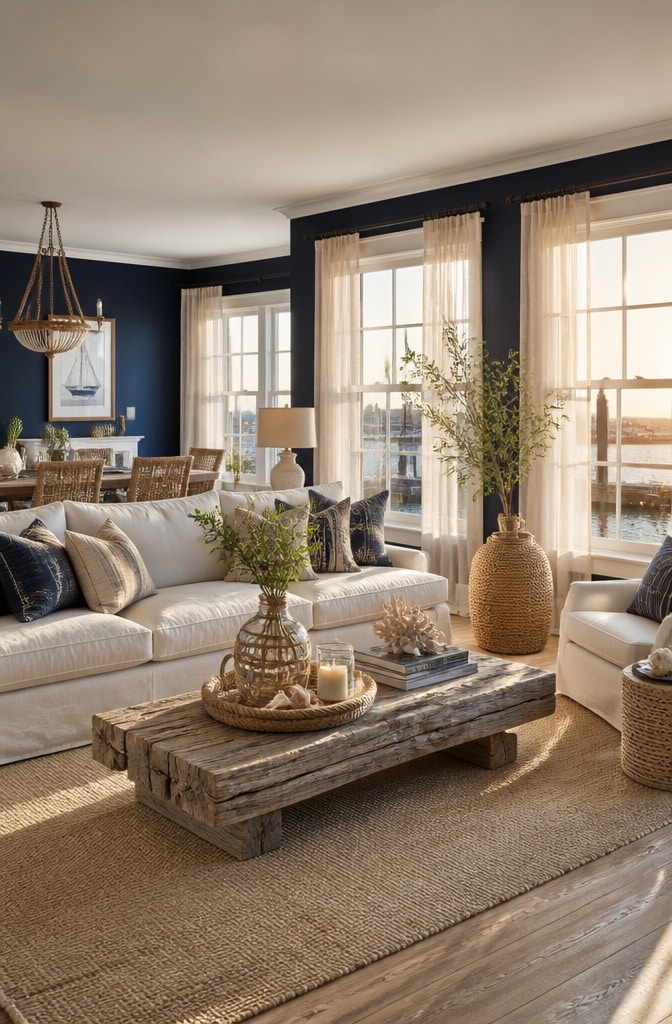 Classic Hague Blue Coastal Living Room