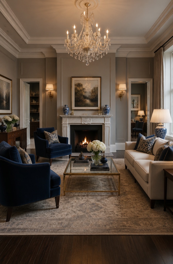 Classic Navy and Taupe Elegance