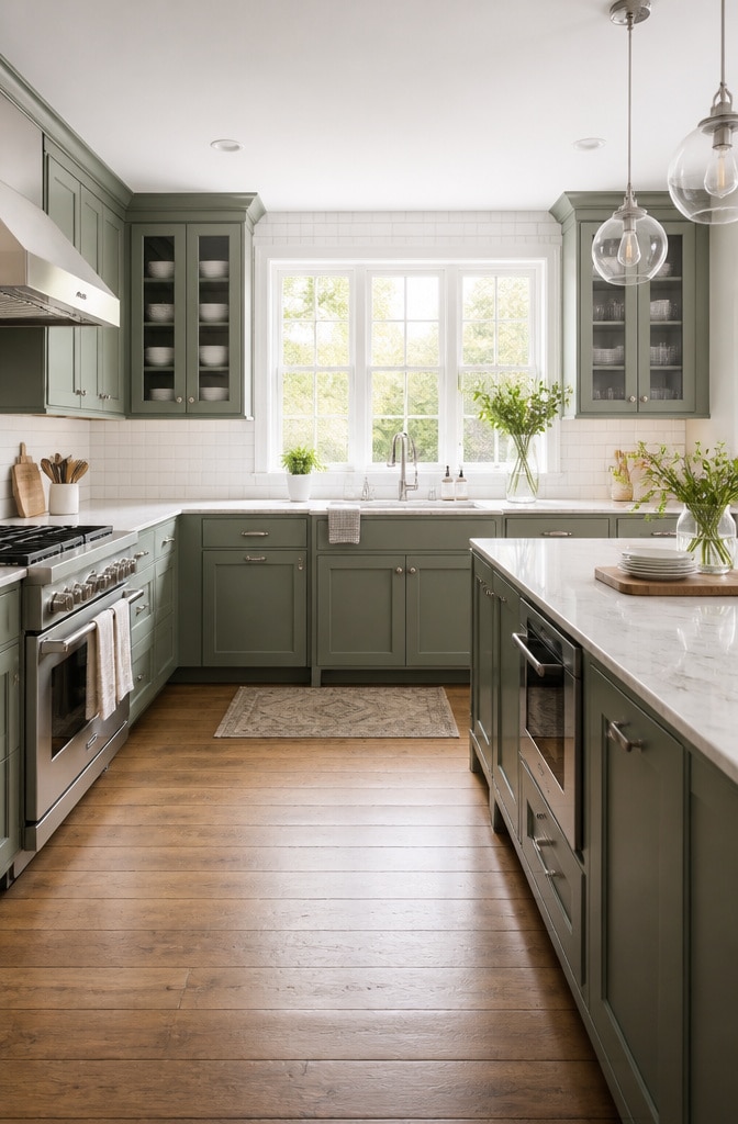 14 Stunning Pewter Green Kitchen Cabinet Ideas to Transform Your Space