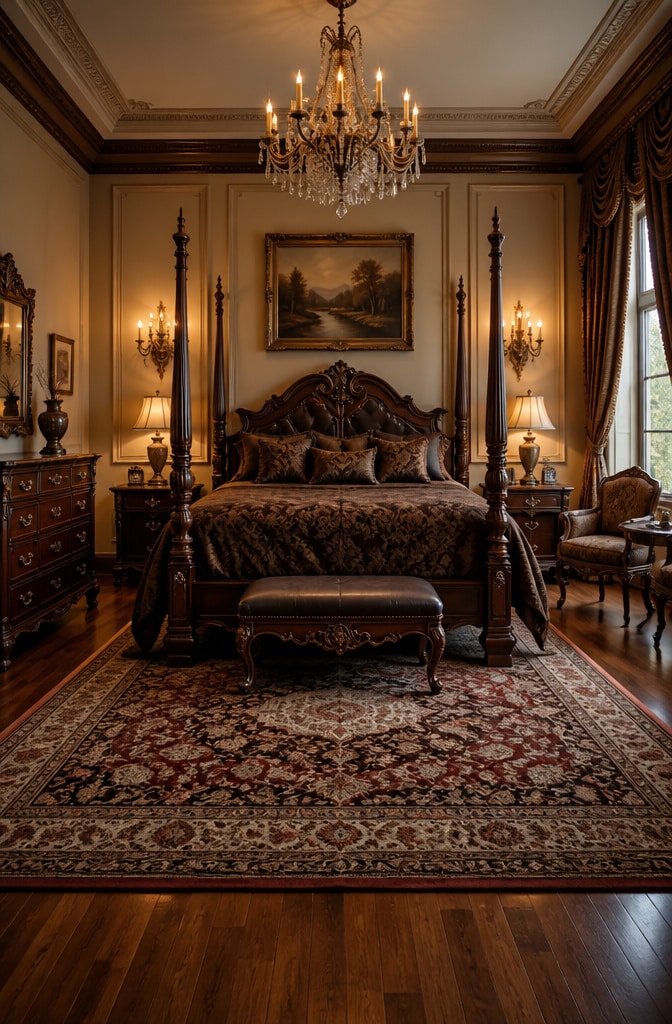 Classic Traditional Brown Comforter Room