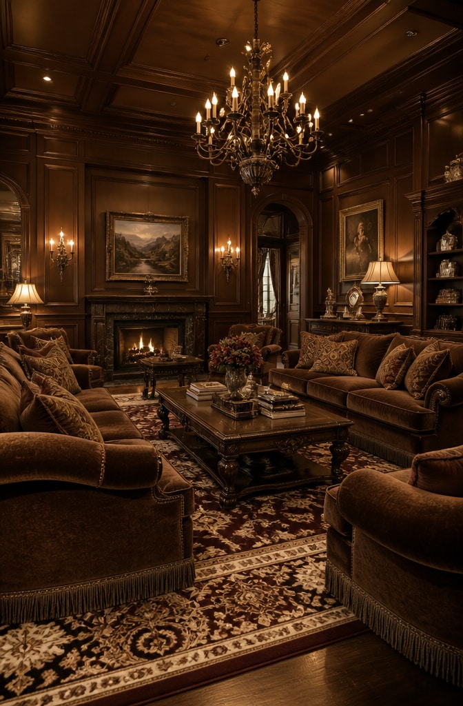 Classic Traditional Brown Living Room