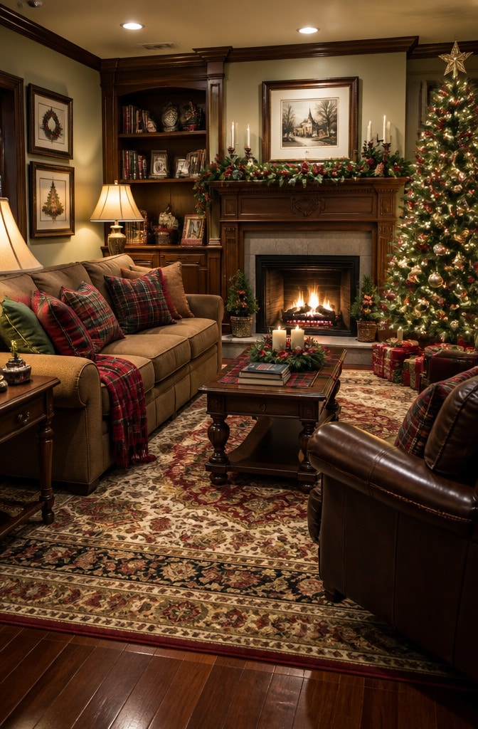 Classic Traditional Christmas Living Room