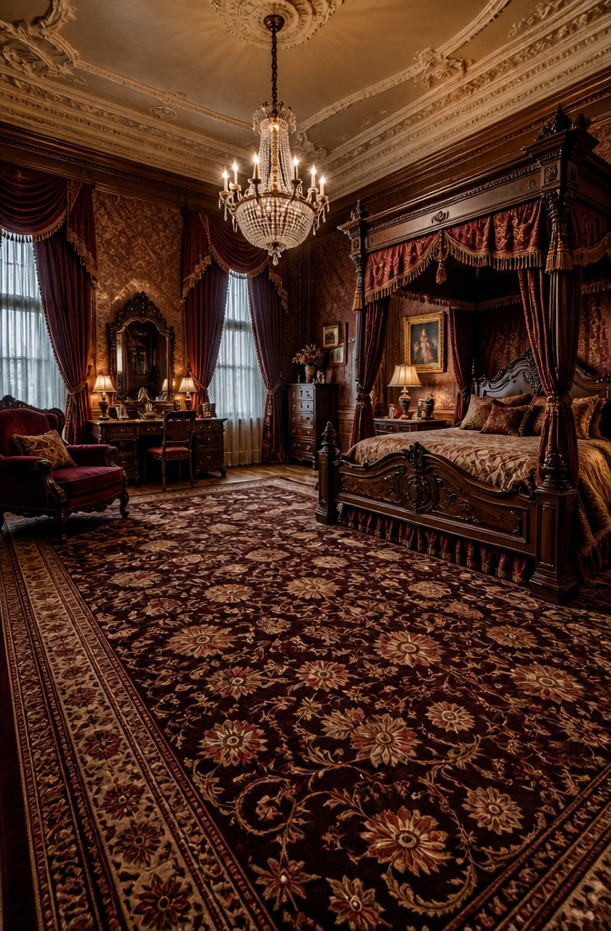 Classic Victorian Brown Carpet Bedroom