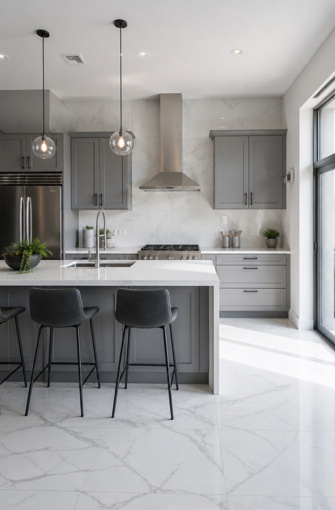 Classic White Marble Effect Tiles