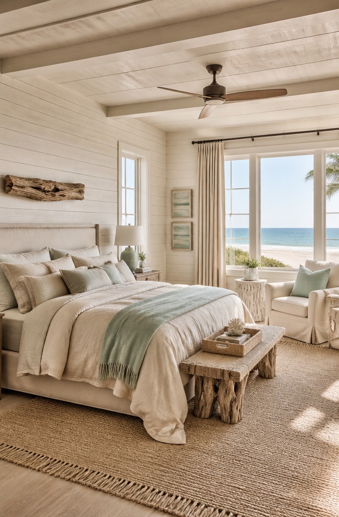 Coastal Beige Beach Bedroom