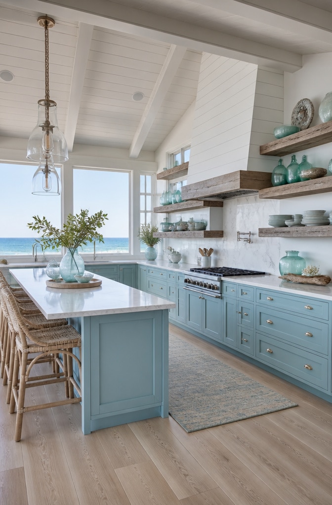 Coastal Blue Beach House Kitchen