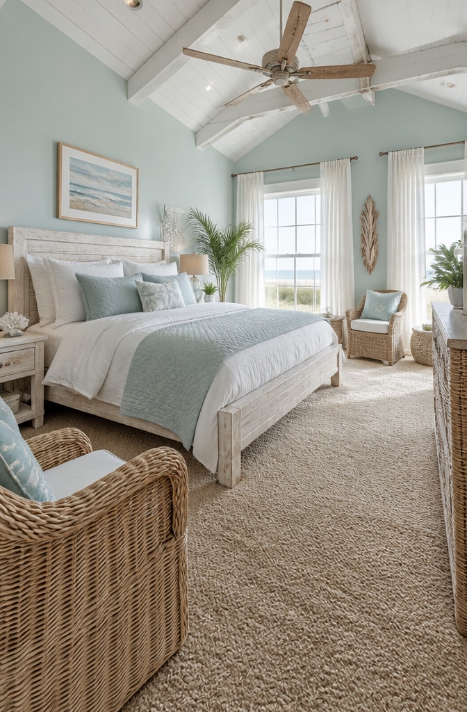 Coastal Brown Carpet Bedroom Retreat