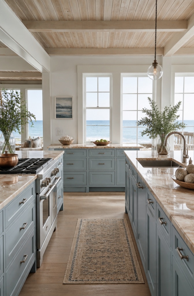 Coastal Brown Marble Kitchen Retreat