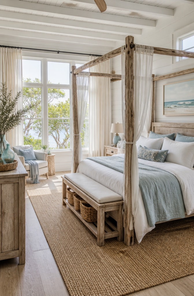 Coastal Farmhouse Bedroom Retreat