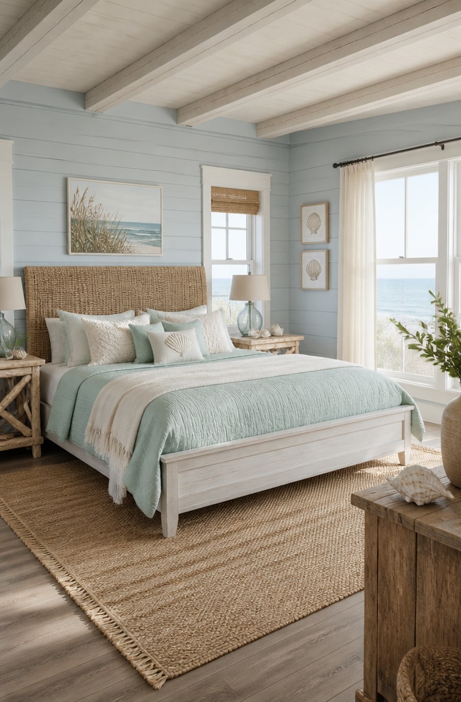 Coastal Farmhouse Chic Bedroom