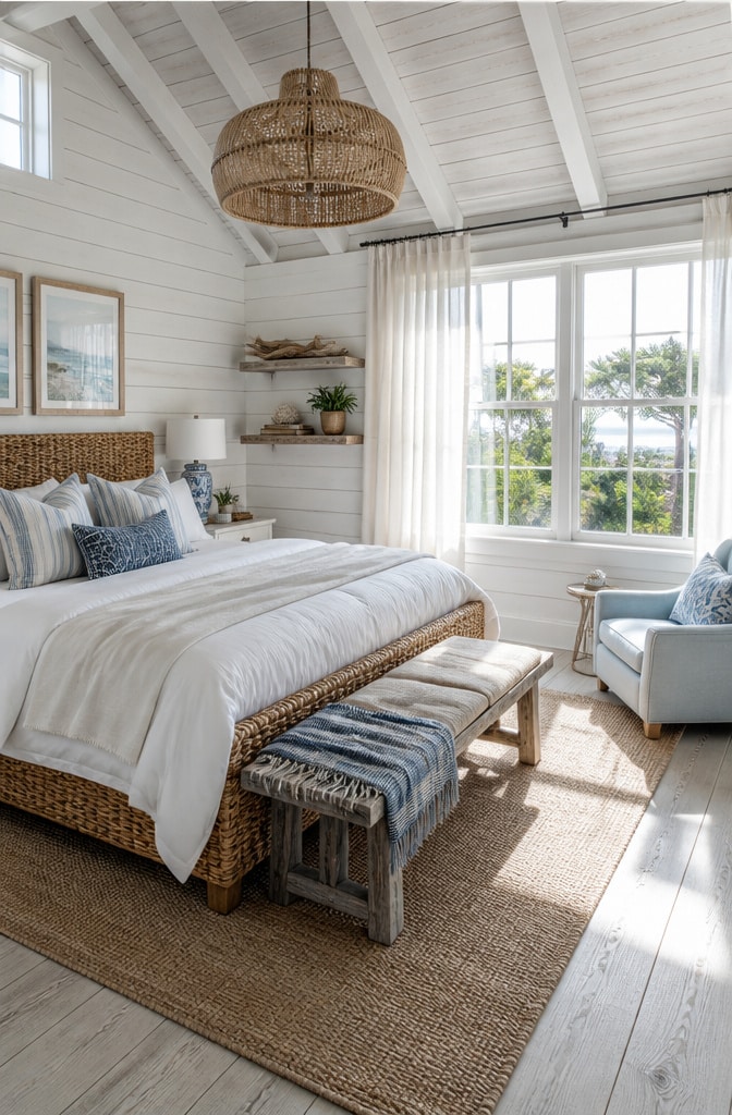 Coastal Farmhouse Guest Bedroom