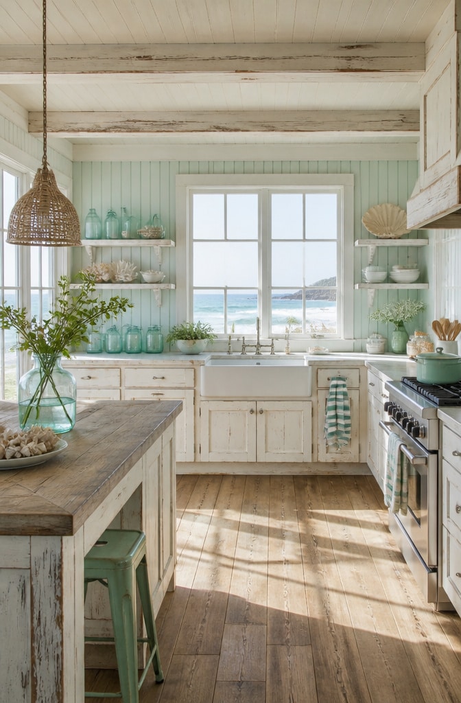 Coastal Vintage Beach House Kitchen