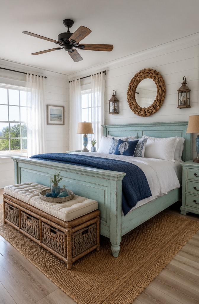 Coastal Vintage Farmhouse Bedroom