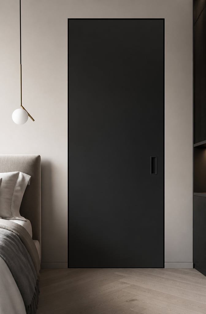 Contemporary Black Matte Bedroom Door