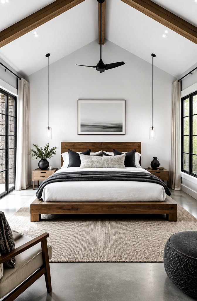 Contemporary Chic Modern Farmhouse Bedroom