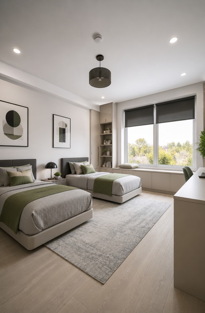 Contemporary Gender-Neutral Shared Bedroom