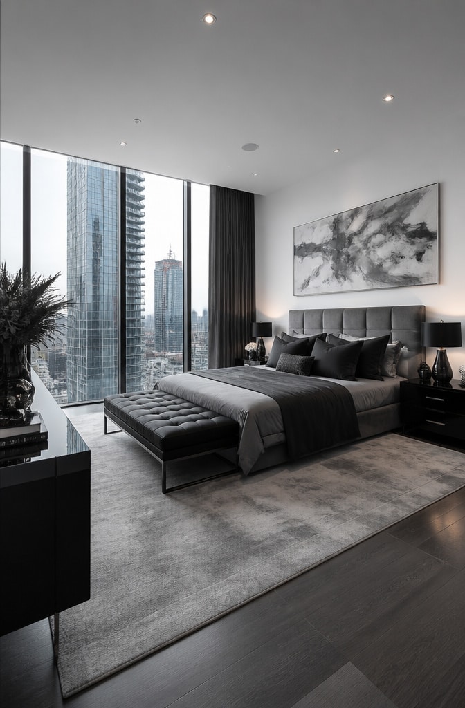 Contemporary Grey Scale Urban Bedroom