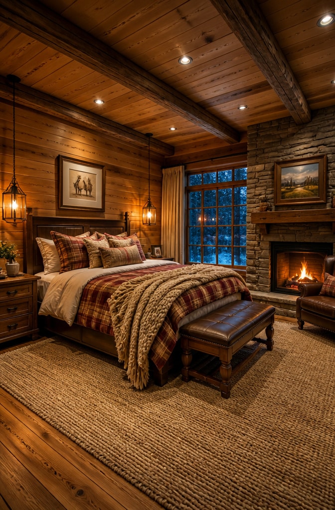 Cozy Cabin Modern Farmhouse Bedroom