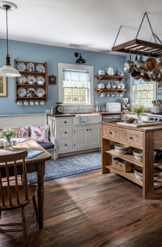 Cozy Cottage Light Blue Kitchen
