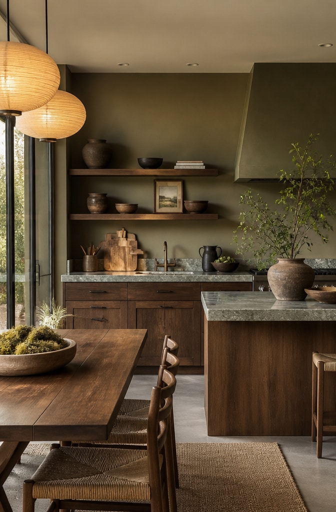 Cozy Japandi Kitchen with Earthy Tones