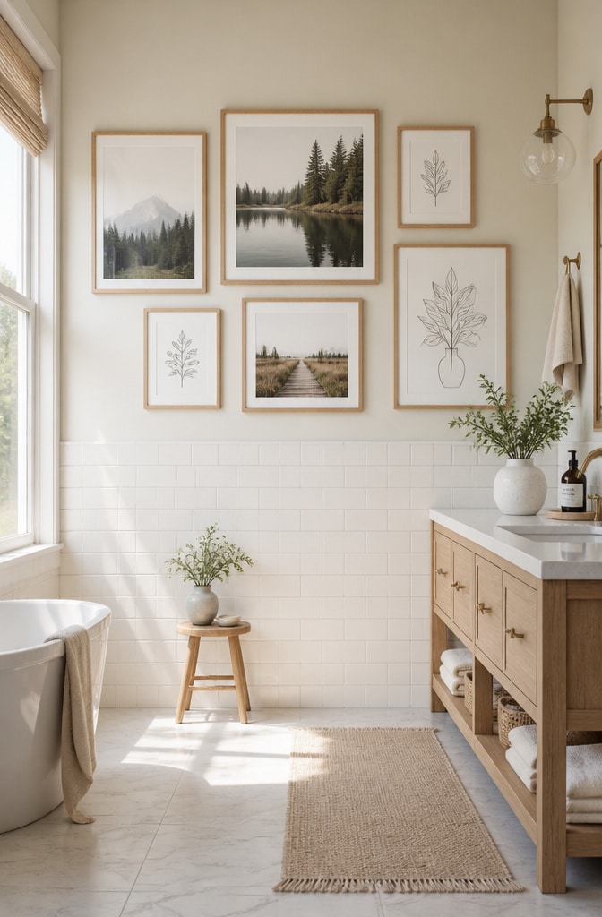 Cozy Scandinavian Bathroom Art Setup
