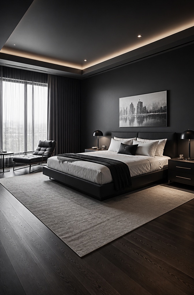 Deep Charcoal Elegance Bedroom