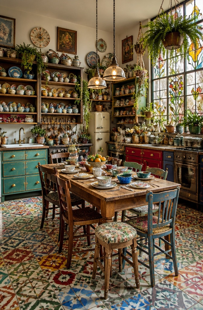 Eclectic Bohemian Vintage Kitchen