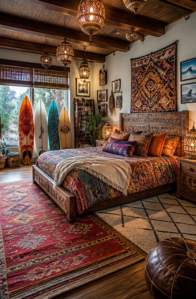 Eclectic Global Surfer Girl Bedroom