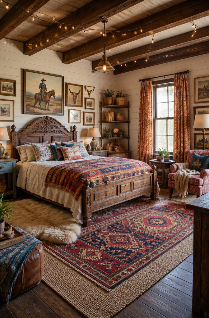 Eclectic Western Farmhouse Bedroom