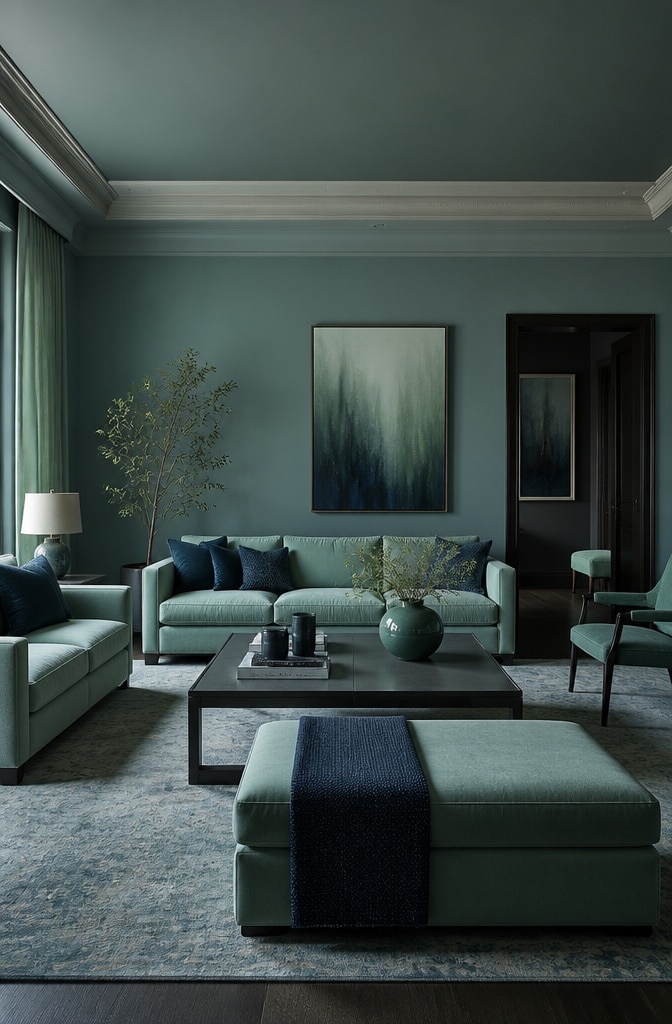 Elegant Blue-Green Monochrome Palette