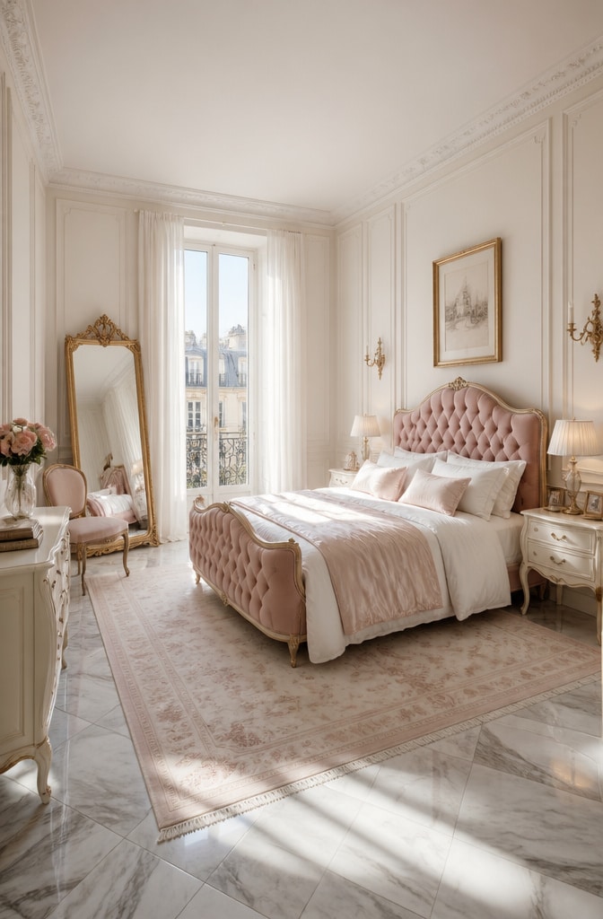 Elegant Parisian Soft Girl Bedroom