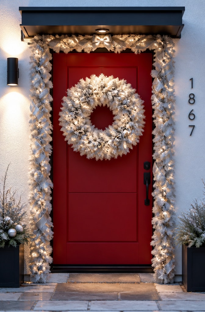 Elegant White Pine and Silver Ornament Style