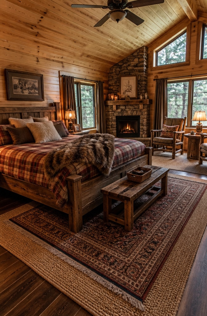 Farmhouse Cabin Style Bedroom