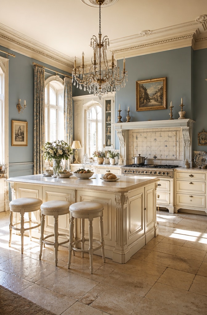 French Blue Classic Kitchen Walls