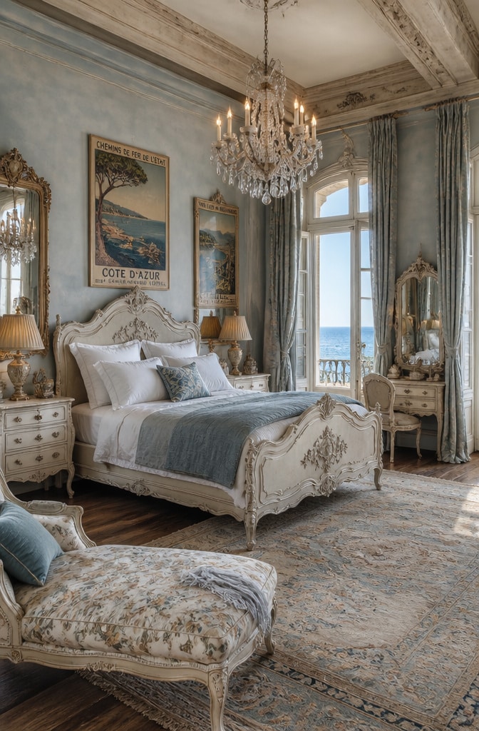 French Coastal Vintage Bedroom