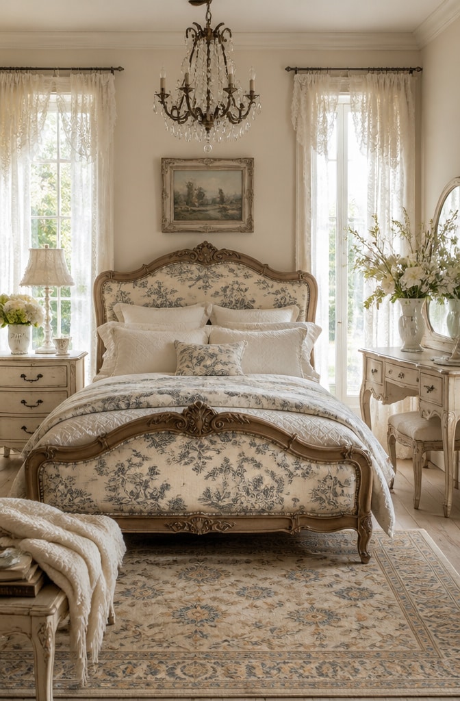 French Country Farmhouse Guest Bedroom