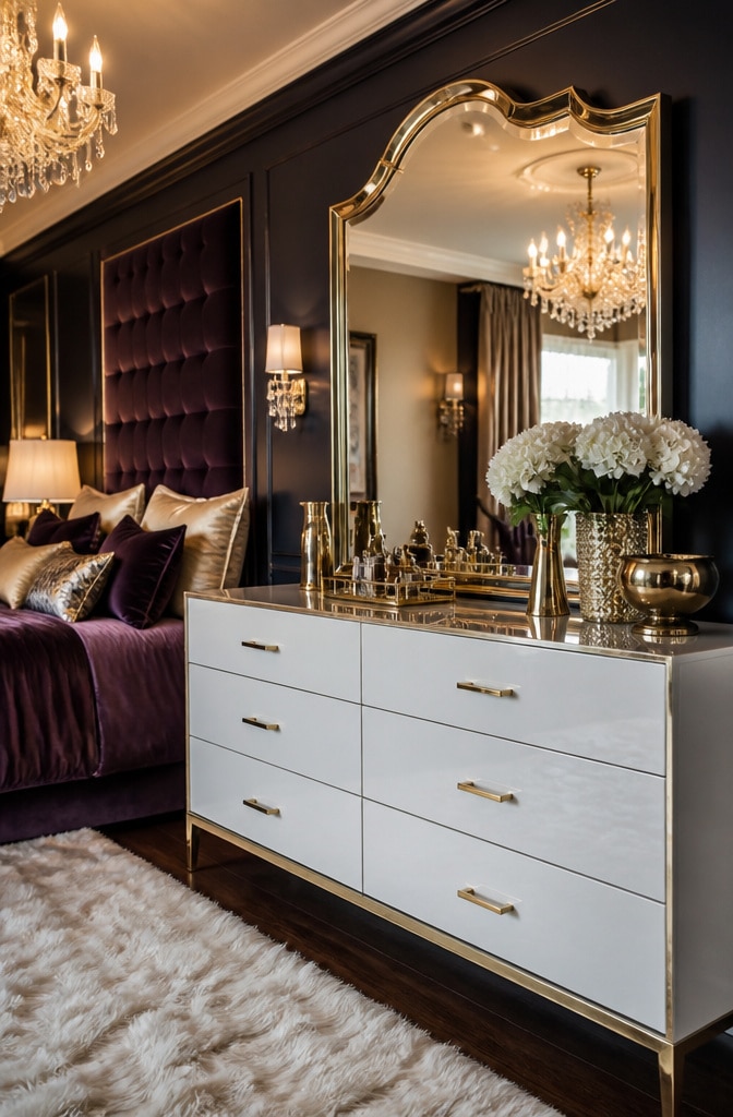 Glamorous White Dresser Bedroom