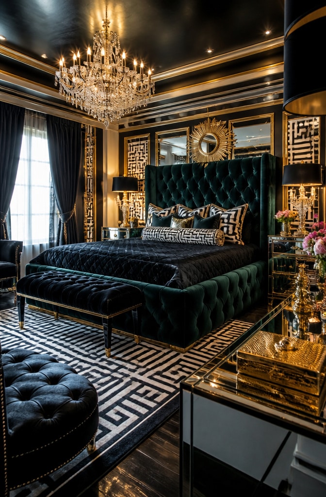 Hollywood Regency Opulent Bedroom