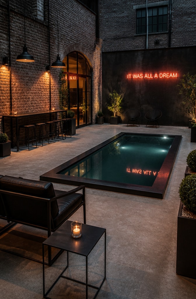 Industrial Chic Courtyard Plunge Pool