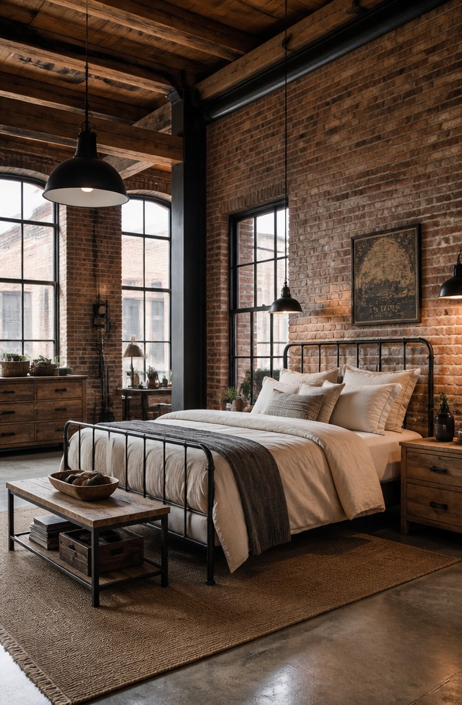 Industrial Farmhouse Bedroom Loft