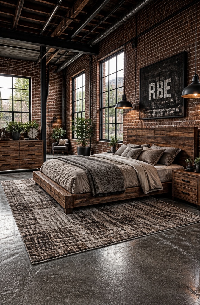 Industrial Modern Farmhouse Bedroom